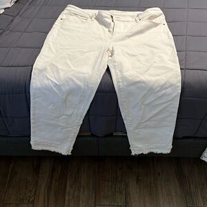 Chicos, girlfriend leg crop fringe jeans size 16 Chico 3